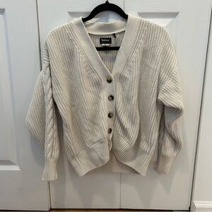 Barbour Cream Button-Up Cardigan Sweater
